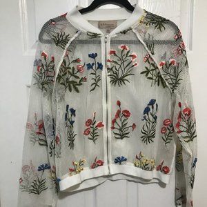 Mesh Embroidered Floral Jacket